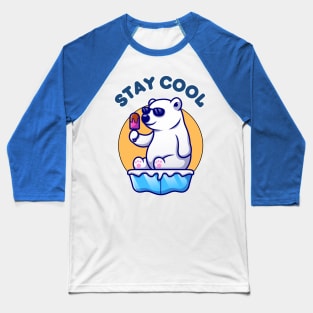 Stay cool - cute and funny polar bear pun Baseball T-Shirt